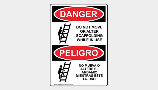 Scaffold Safety Sign