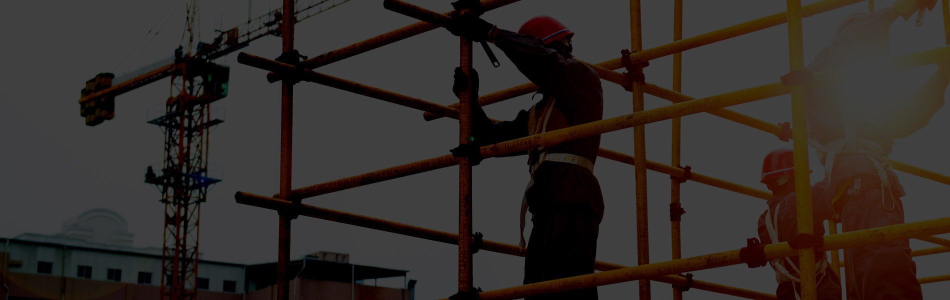 Workers on a scaffold