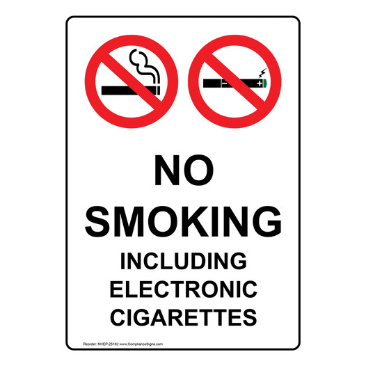 Portrait No Smoking Including Electronic Sign With Symbol NHEP-25182