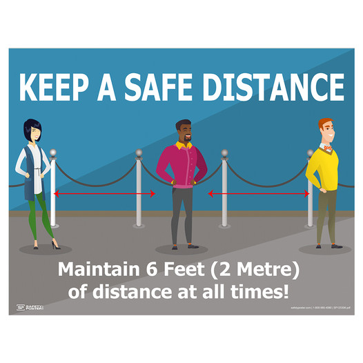 Keep A Safe Distance Standing In Line Poster CS106446