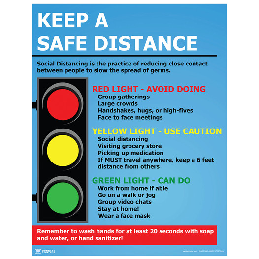 Keep A Safe Distance Social Distancing Poster CS692205