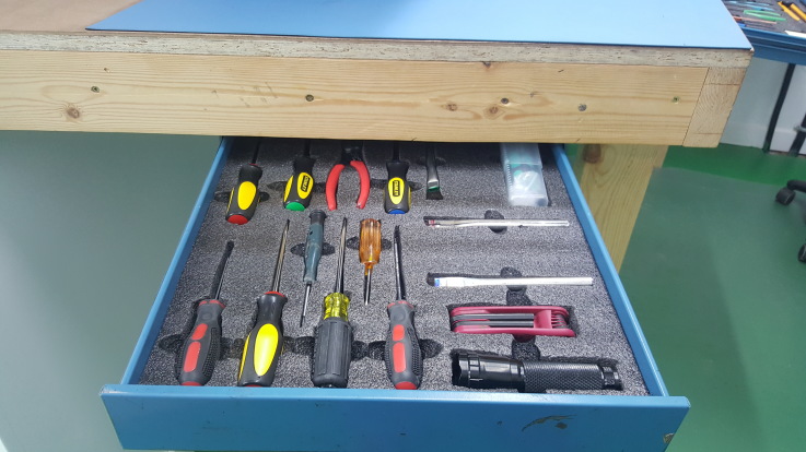 Tool neatly stored in a drawer