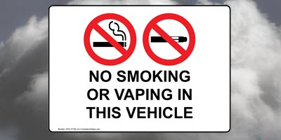 No Smoking In This Vehicle Sign