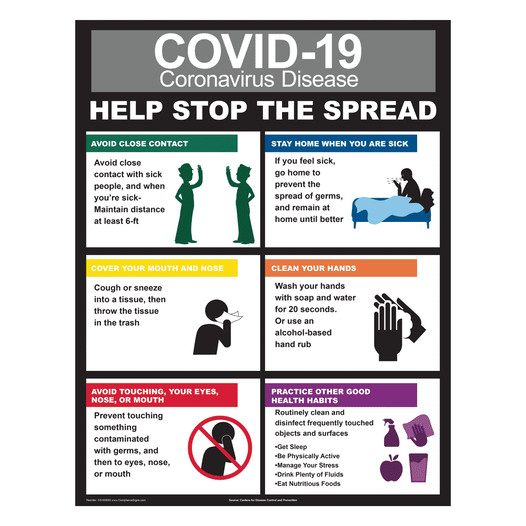 Covid-19 Coronavirus Disease Help Stop The Spread Poster CS165650