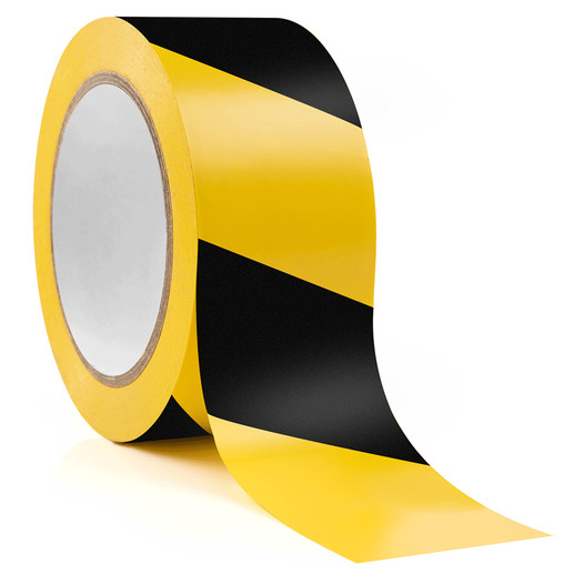 Yellow and Black Striped Floor Marking Tape - 2 in x 108 ft