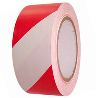 Red and White Striped 2 Vinyl Floor Tape