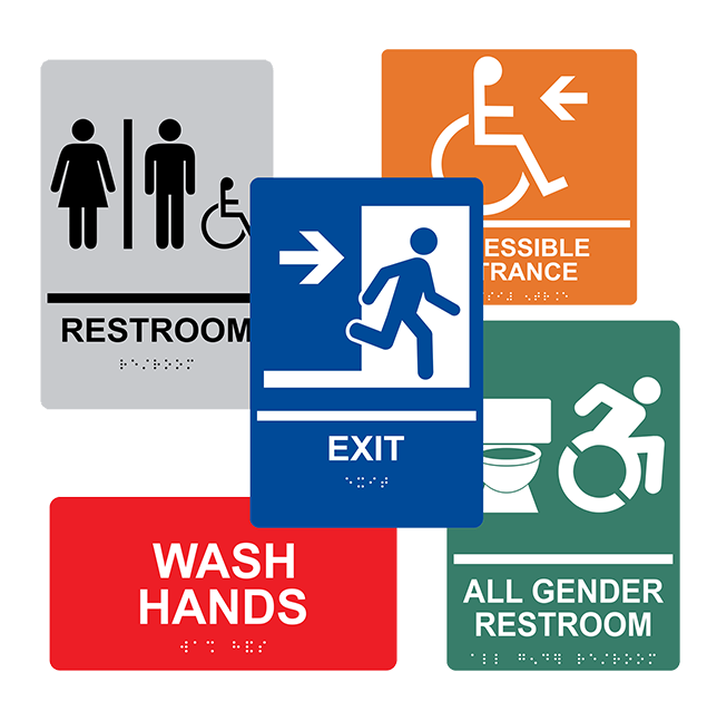 Various braille signs