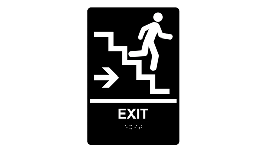 Exit Braille Wayfinding Sign